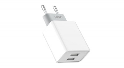 &amp;Icirc;ncărcător de perete XO L65, 2x USB + cablu USB (alb) foto