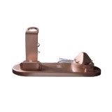 Incarcator wireless 3 in 1, statie de incarcare rapida 10 W pentru Apple iWatch, AirPods Pro, Samsung Galaxy, culoare roz