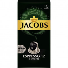 Capsule cafea Jacobs Espresso Ristretto, intensitate 12, compatibile Nespresso, 10 capsule aluminiu, 50g