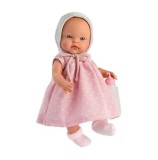 Cumpara ieftin Bebelus Asivil - Alex cu rochita roz si biberon, 36 cm