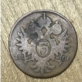 MNDSTR4 AUT AUSTROUNGARIA 3 Kreuzer 1800