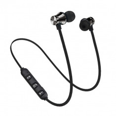 Casti audio Bluetooth sport In-ear hands free suport magnetic gri foto