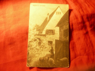 Felicitare Romania tematica idilica semnata Sch Weiarn cca.1940 foto