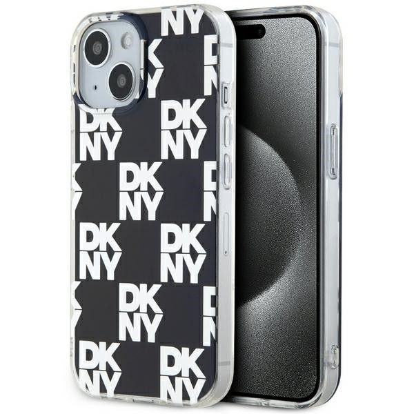 Husa iPhone 15 Plus DKNY IML Checkered Mono Pattern, negru, DKHCP15MHDLCEK