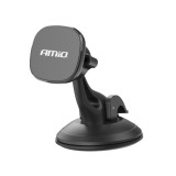 Suport auto magnetic pentru telefon AMiO, montaj pe parbriz, bord si cockpit, brat rotativ 360 grade, ventuza reutilizabila, compatibil smartphone