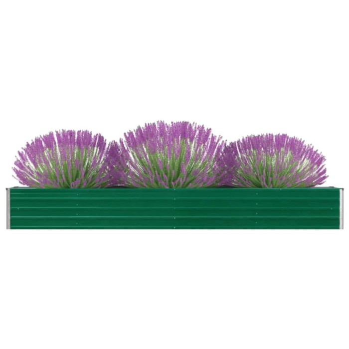 Gossi strat inaltat de gradina, verde, 320x40x45 cm, otel galvanizat