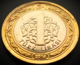 Moneda Bimetal 1 LIRA - TURCIA, anul 2014 * cod 442, Europa