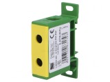 Conector de șine 50mm2 2 borne galben-verde