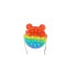 Jucarie antistres din silicon Flippy, Pop it Now and Flip It ,Mini Geanta, Soricel, 6 cm, Curcubeu
