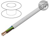 Cablu Electric YDY 3G2,5mm&sup2; PVC Alb 100m, Elektrokabel