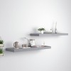 Gossi rafturi de perete suspendate, 2 buc., gri, 80x23,5x3,8 cm, mdf