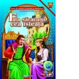 Fata saracului cea isteata. Carte de colorat cu povesti si abtibilduri, cu litere mari de tipar