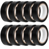 Set de 10 role de banda izolatoare pentru cabluri Colexy, PVC, negru, 15 mm x 10 m