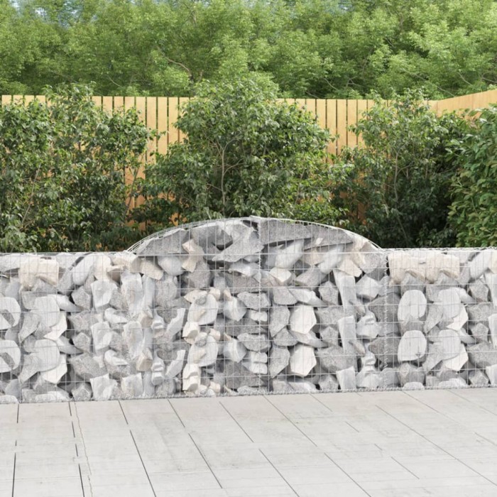 vidaXL Coșuri gabion arcuite 3 buc., 300x30x80/100 cm, fier galvanizat 3146504