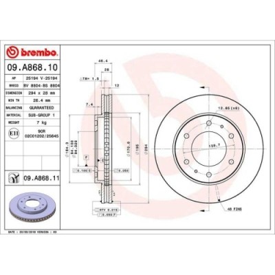 Set disc frana Fiat Fullback Pick-Up (502 503) 01.16-; Mitsubishi L200 / Triton (Ka T Kb T) 01.04-12.18, L200 / Triton (Kj Kk Kl) 02.14-, L200 / Trit foto