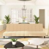 Canapea Extensibila 2 Locuri Crem Catifea vidaXL 200x84.5x69 cm