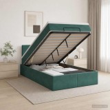 Cumpara ieftin Pat ottoman cu saltea Verde inchis 120 x 200 cm Catifea