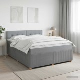 Cumpara ieftin Pat boxspring cu saltea Gri deschis 160 x 200 cm Tesatura
