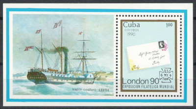 Cuba 1990 Mi 3381 bl 120 MNH - Expozitia Internationala STAMP WORLD LONDON &amp;#039;90 foto