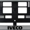 Set 2 bucati, suport numar inmatriculare argintiu Iveco
