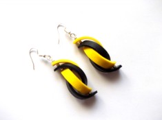 cercei fimo galben cu negru 42443