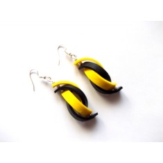 cercei fimo galben cu negru 42443