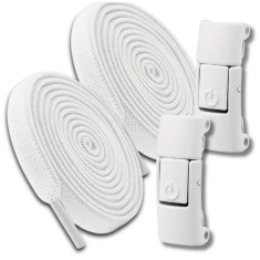 Sireturi elastice pentru incaltaminte sport, inchidere magnetica fara legare - Alb