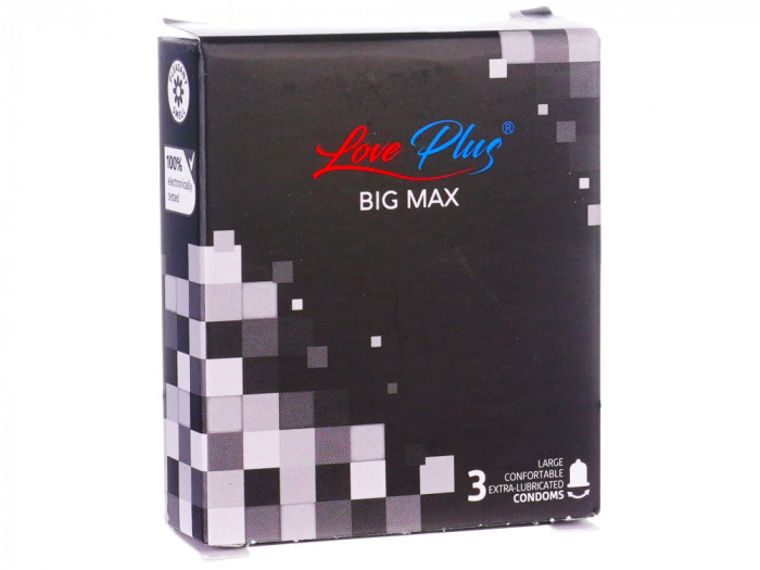Prezervative Love Plus Big Max, 56 mm diametrul, 3buc