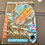 Program meci fotbal Dinamo-Sampdoria Coppa delle Coppe 1988-1989