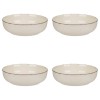 Set farfurii 4 piese, ceramica, bej, diametru 20 cm, stil Nordic
