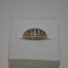 INEL AUR alb 18K + 19 Diamante = 0.38ct - Marcaj Franta - Vintage !