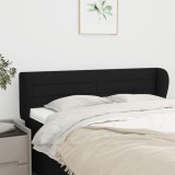 Cumpara ieftin Tăblie de pat cu aripioare negru 147x23x78/88 cm textil