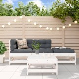 Set mobilier de gradina cu perne, 4 piese, alb, lemn masiv GartenMobel Dekor