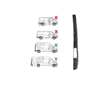 Stalp spate FORD TRANSIT (V184/5), 05.2000-04.2006; TRANSIT/TOURNEO (V347/8), 05.2006-04.2013, partea dreapta, metal galvanizat; versiune cu acoperis foto
