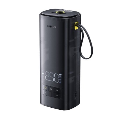 Mini compresor auto portabil display digital Baseus, negru foto