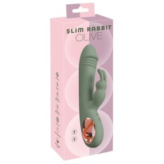 Vibrator Slim Rabbit Olive 21cm