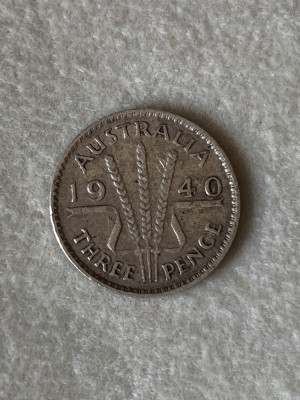 3 Pence 1940 Australia - Argint foto