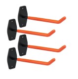 Cumpara ieftin Set 4 suporturi de perete pentru jante, 26 x 9 x 5 cm, metal, negru, portocaliu
