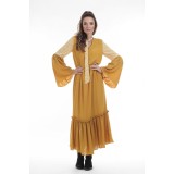 Rochie midi galbena cu maneci ample