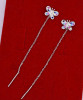 Cercei Lungi Argint 925 Argintboutique, Model Fluturi Multicolori &amp; Transparent, 7.5cm, Design Finut, Cutie Cadou