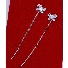 Cercei Din Argint lungi cu Flururasi Multicolori Model Finut ARG413M