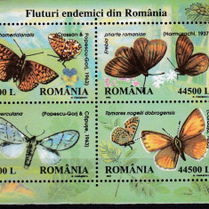 2002 Fluturi Endemici din România Bl.322 LP1591 MNH Pret 2,9+1Lei