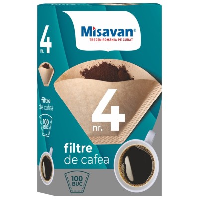 Filtre cafea Misavan, numarul 4, 100 bucati pe cutie foto