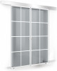 Usa culisanta Boss &reg; Duo model Residence alb, 90+90x215 cm, sticla gri securizata, glisanta in ambele directii, Modern Glass Art