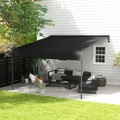 Outsunny Pergola Inclinata de 3 x 4m cu Copertina Retractabila foto