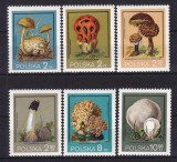 Serie Completă 6 Timbre Polonia 1980 Ciuperci Ocrotite Neștampilat - A003