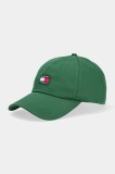 Tommy Jeans șapcă de baseball din bumbac culoarea maro, cu imprimeu, AM0AM12933