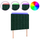 Cumpara ieftin Tablie de pat cu LED, verde inchis, 100x5x118/128 cm, catifea