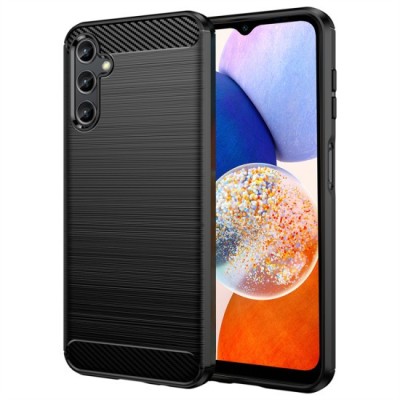 Husa pentru Samsung Galaxy A14 4G / A14 5G - Techsuit Carbon Silicone - Black foto