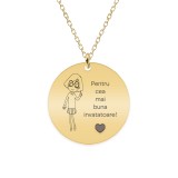 Charlotte - Colier personalizat invatatare din argint 925 placat cu aur galben 24K